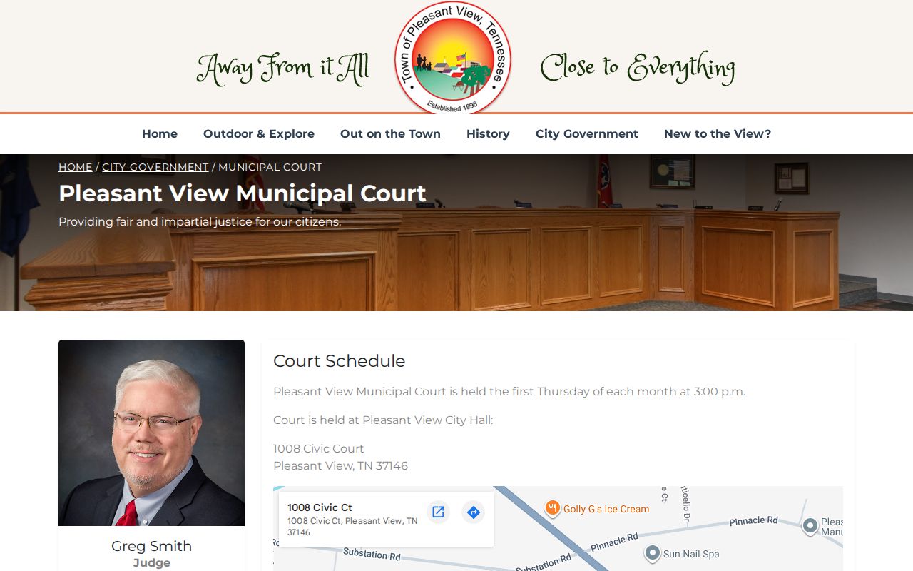 Pleasant View municipal court location, schedule, and access notice