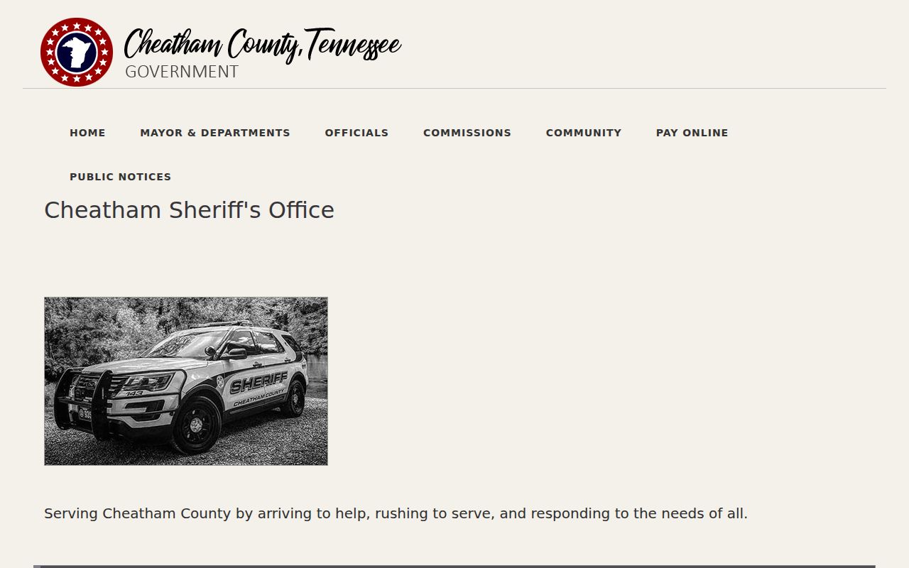 Cheatham County Sheriff office information for active warrant verification